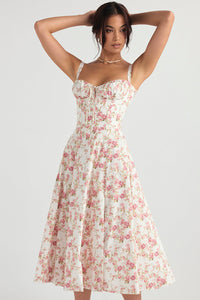 Nova | Women's Midi Wedding Dress with Defined Waist