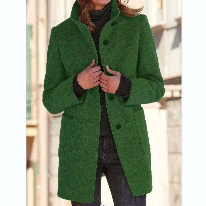 Autumn Women's Coat in Elegant Wool in Green