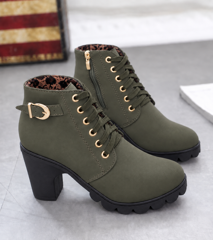 Black Knee High Boots for Everyday Wear in Armeegrün