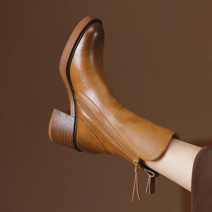 Black Leather Ankle Boots for Women (2)