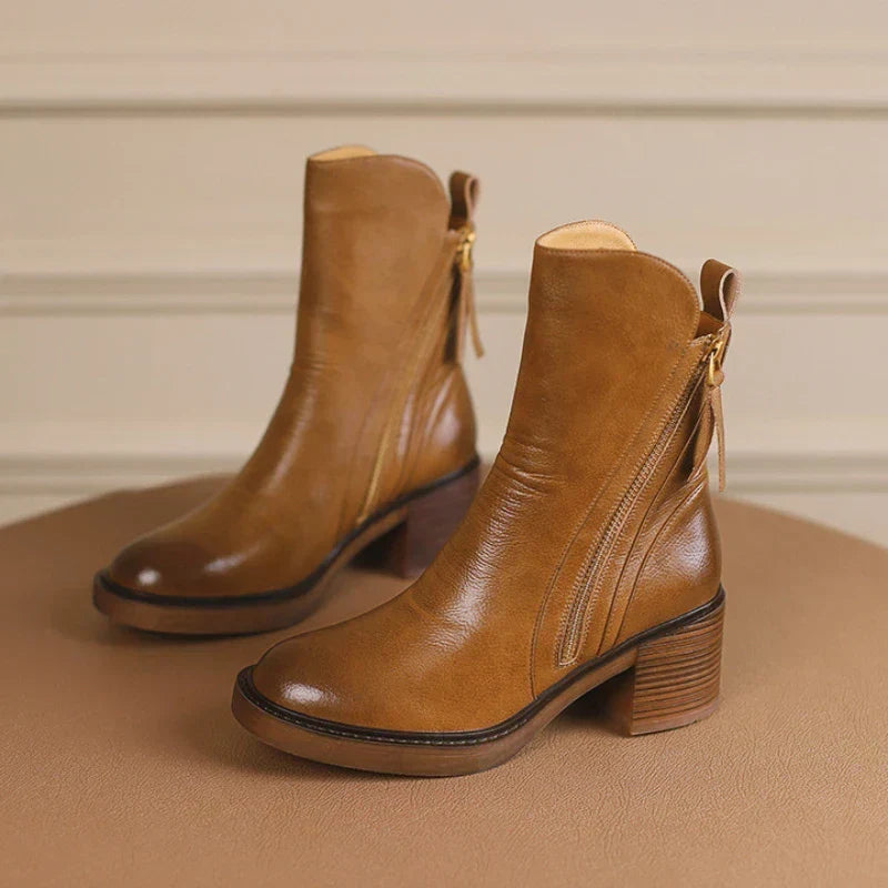Black Leather Ankle Boots for Women (4)