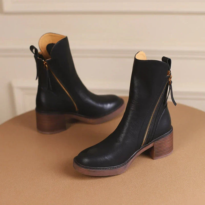 Black Leather Ankle Boots for Women (5)
