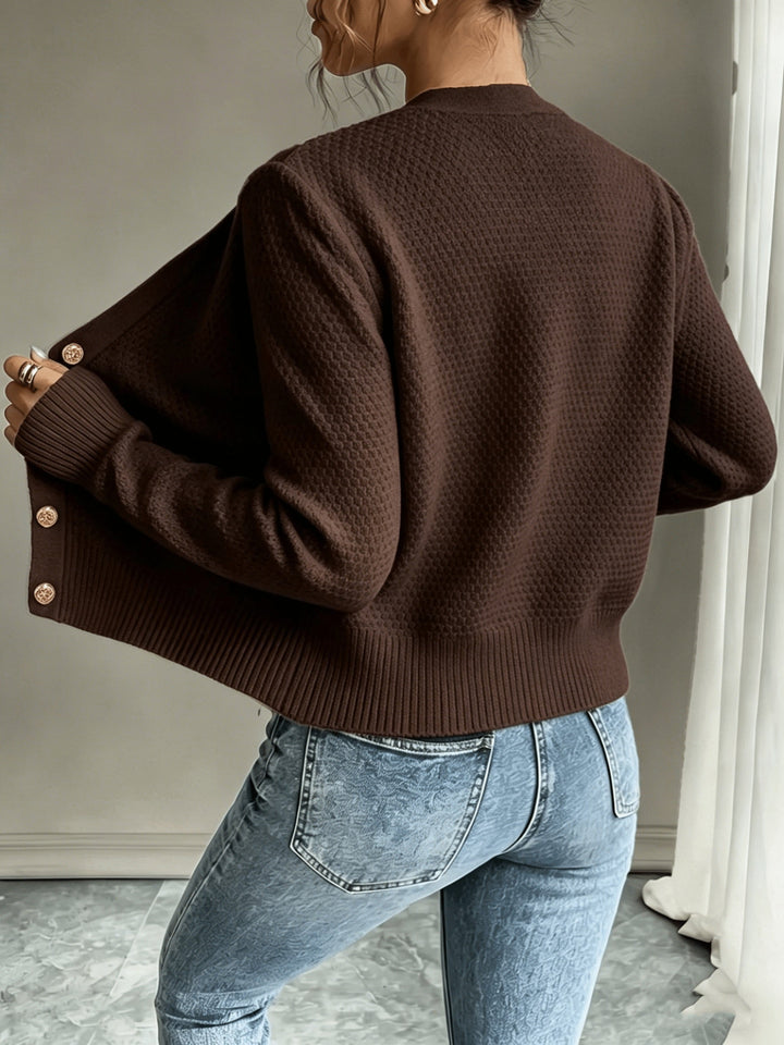 Cable-Knit Button-Front Cardigan Cardigan (21)