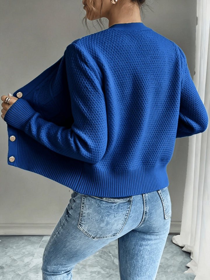 Cable-Knit Button-Front Cardigan Cardigan (38)