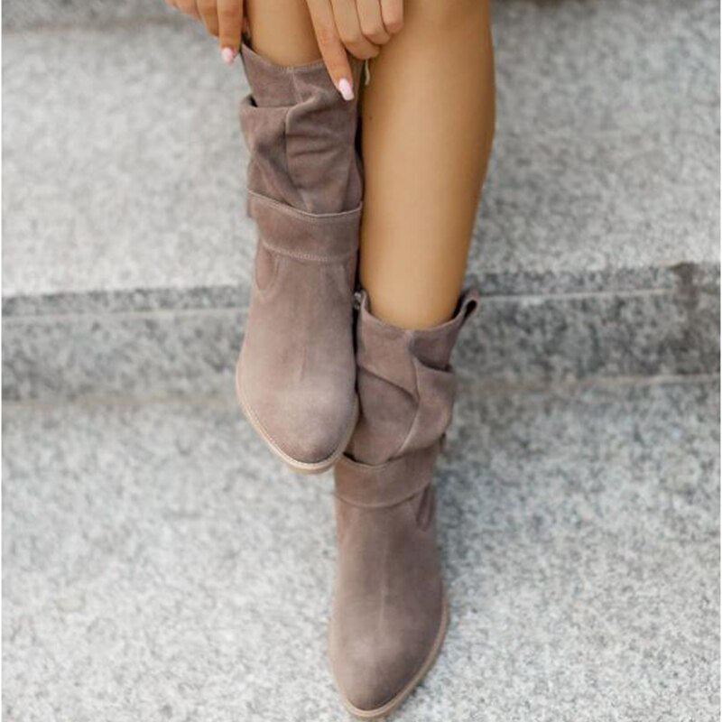 Comfortable Women's Brown Boots for Autumn (5)