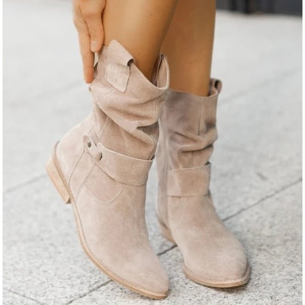 Comfortable Women's Brown Boots for Autumn in Beige