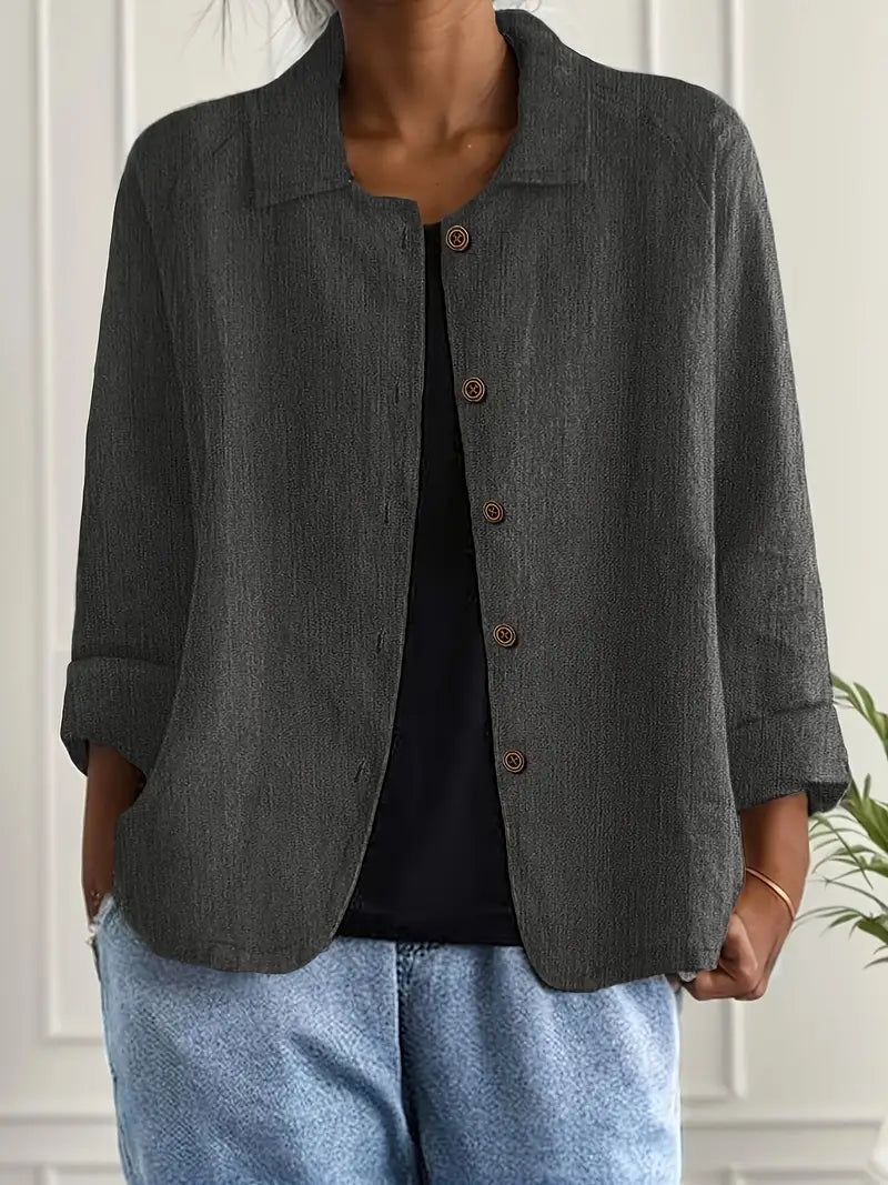 Damen Casual Leichte Jacke Mit w kolorze Ciemny Szary