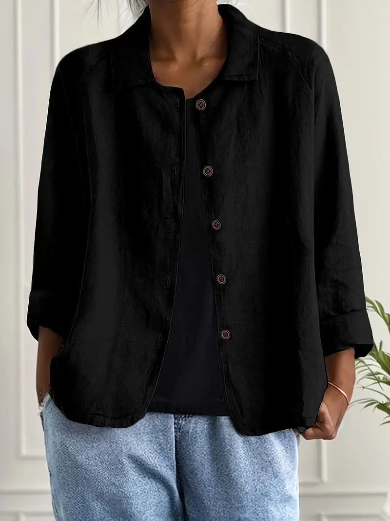 Damen Casual Leichte Jacke Mit w kolorze Czarny
