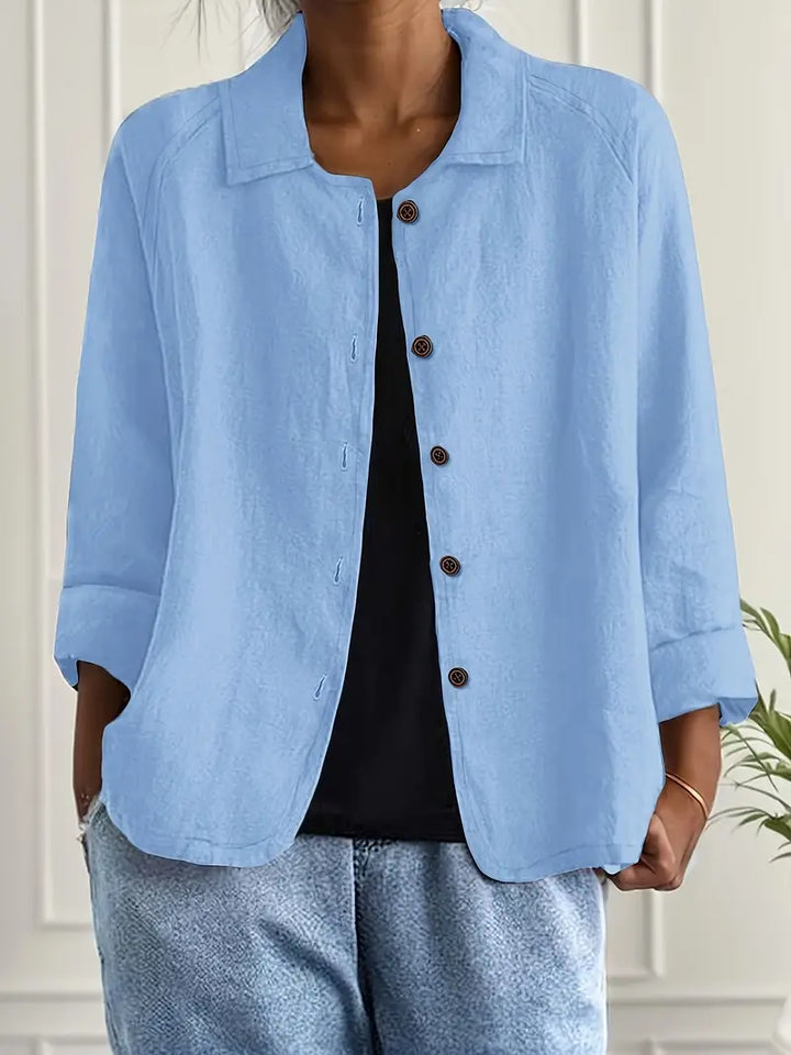 Damen Casual Leichte Jacke Mit w kolorze Jasny Niebieski