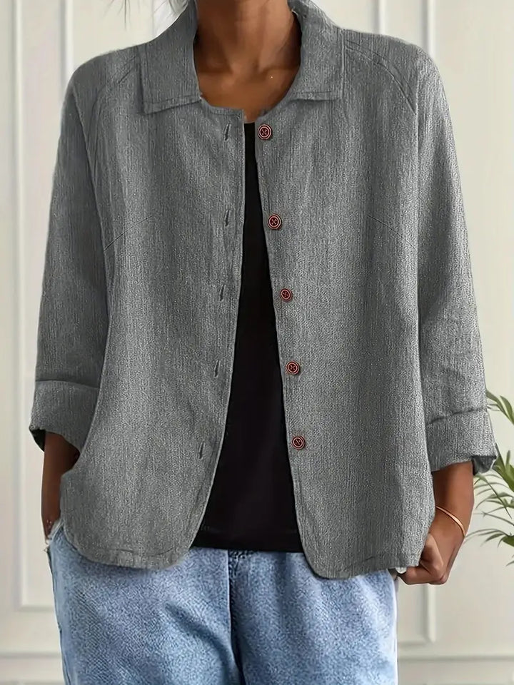 Damen Casual Leichte Jacke Mit w kolorze Jasny Szary