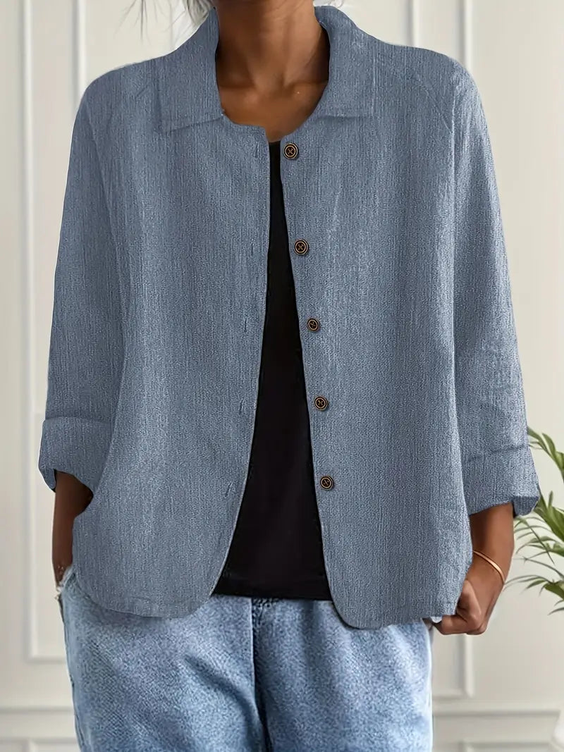 Damen Casual Leichte Jacke Mit w kolorze Niebieski