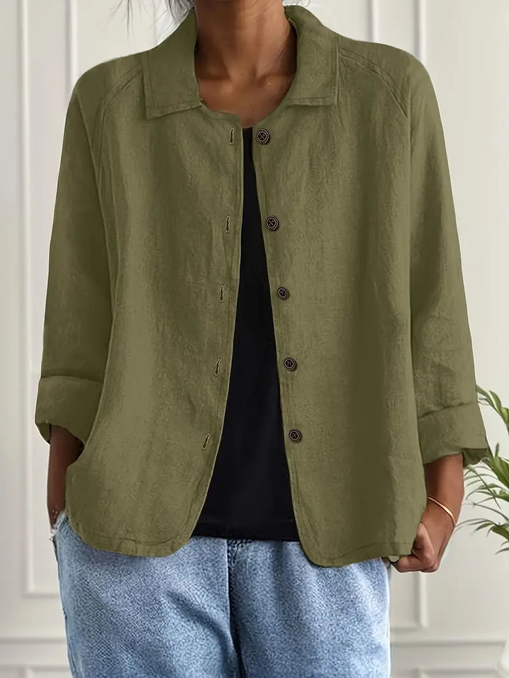 Damen Casual Leichte Jacke Mit w kolorze Oliwkowy