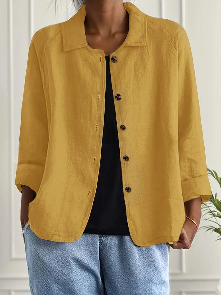 Damen Casual Leichte Jacke Mit w kolorze Żółty