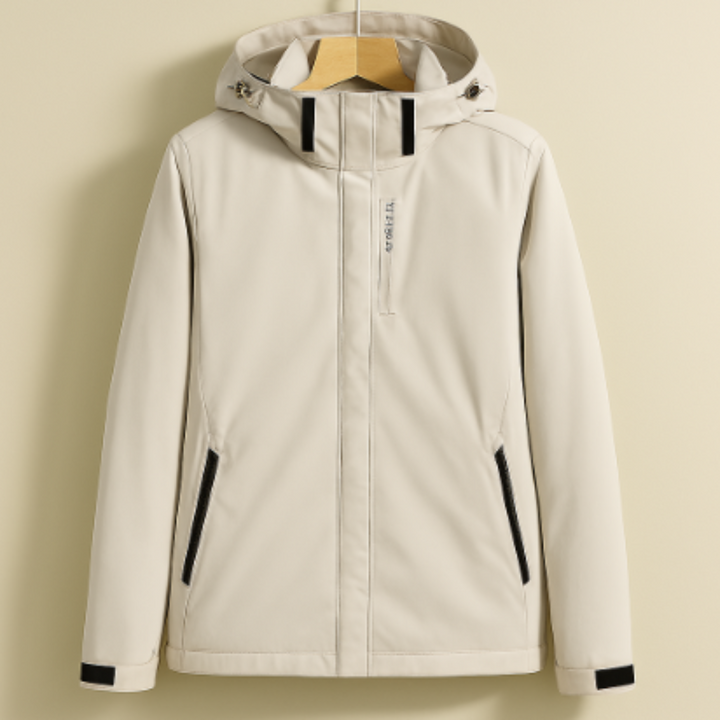 Damen funktionale Jacke mit Reißverschluss w kolorze Biały