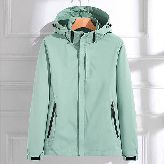 Damen funktionale Jacke mit Reißverschluss w kolorze Mintgrün