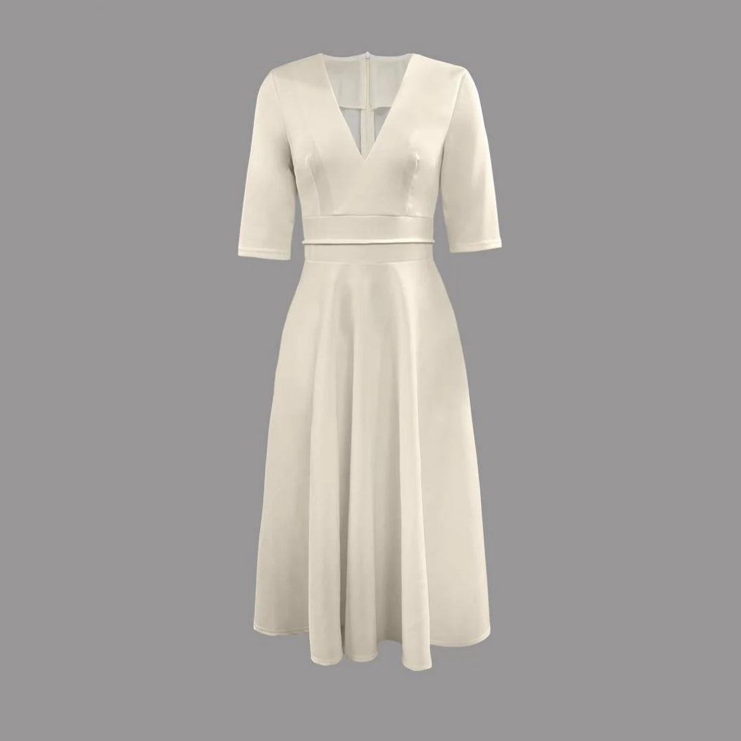 Damen Hochzeitsgast Elegantes Ausgestelltes Midikleid (2)
