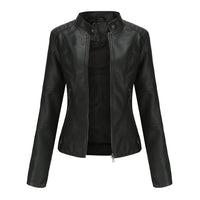 Monika | Damen Kunstleder-Bikerjacke mit Reißverschluss Jacket