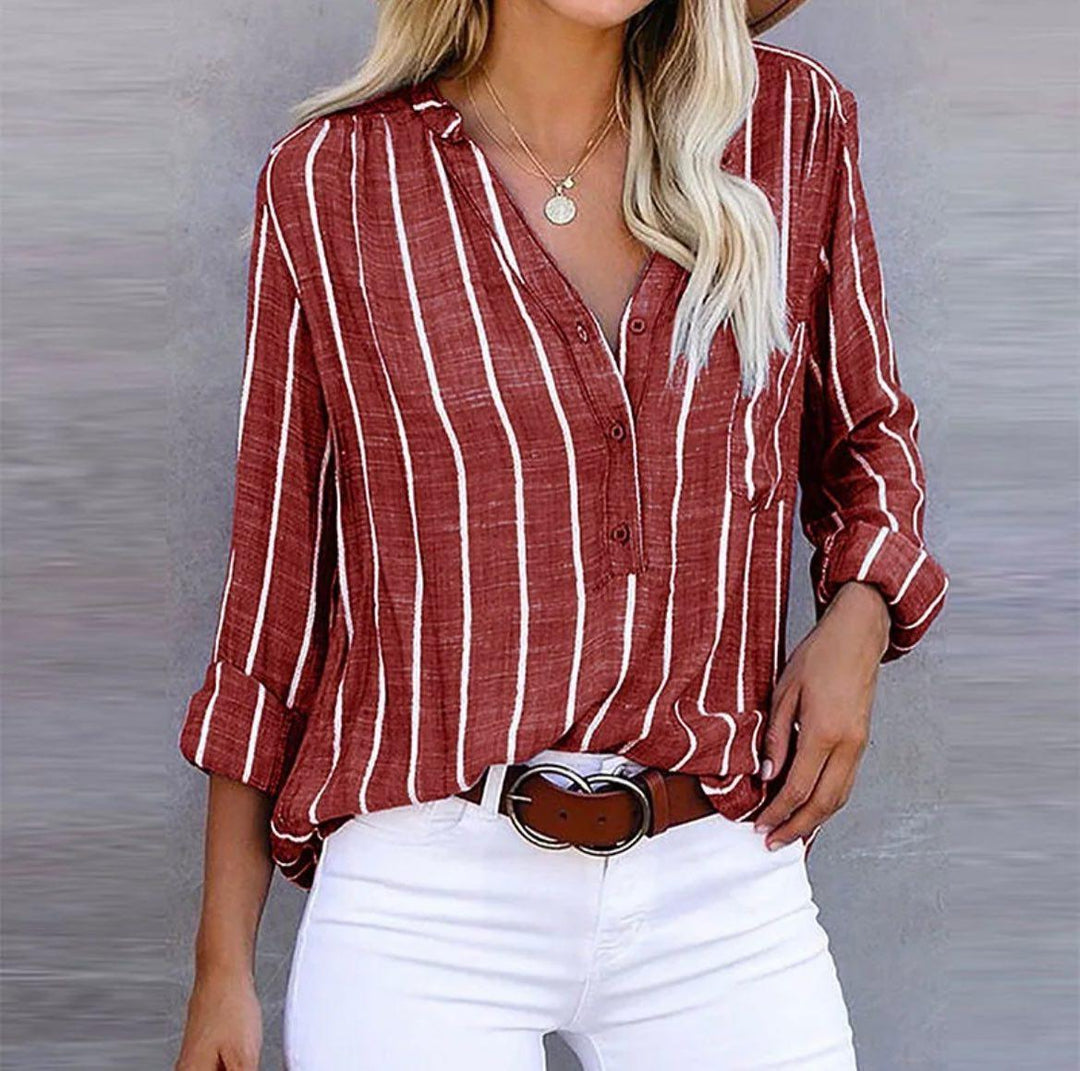 Damska lniana bluzka w paski