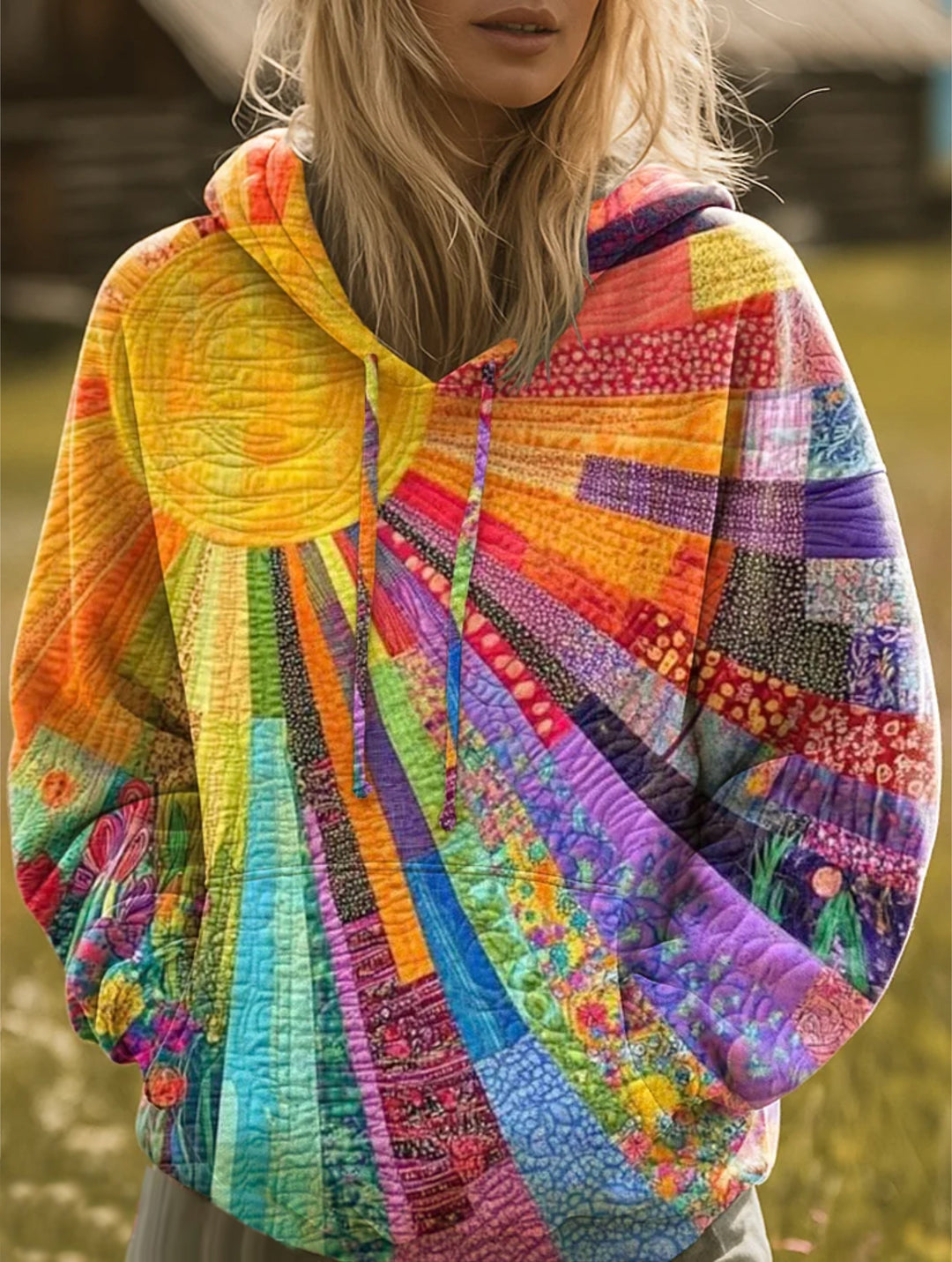 Damska Pullover w Stylu Boho w kolorze Wielokolorowy