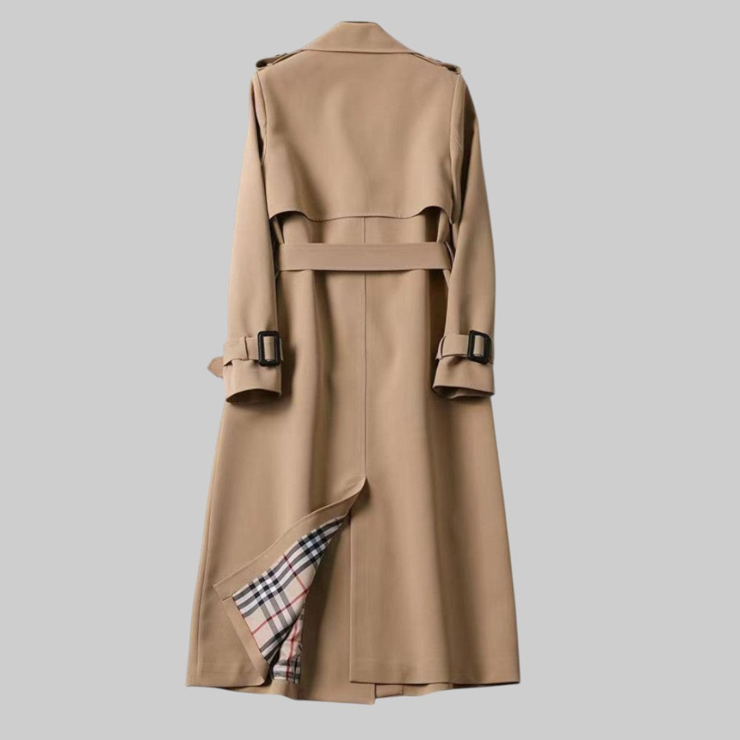 Damski długi trenchcoat ze sprzączką (6)