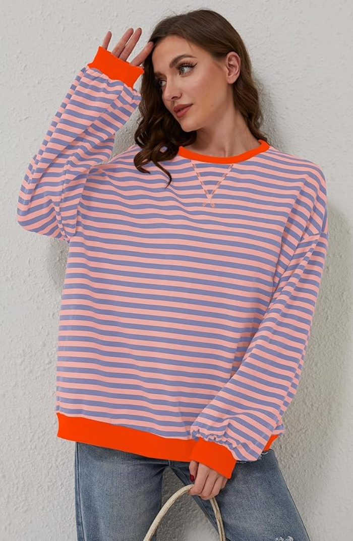 Damski elegancki pullover na co dzień w kolorze Orange & Blau