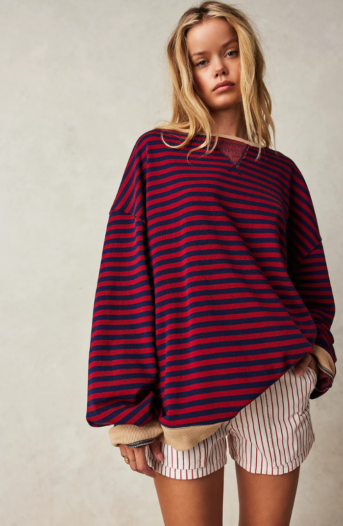 Damski elegancki pullover na co dzień w kolorze Schwarz & Rot