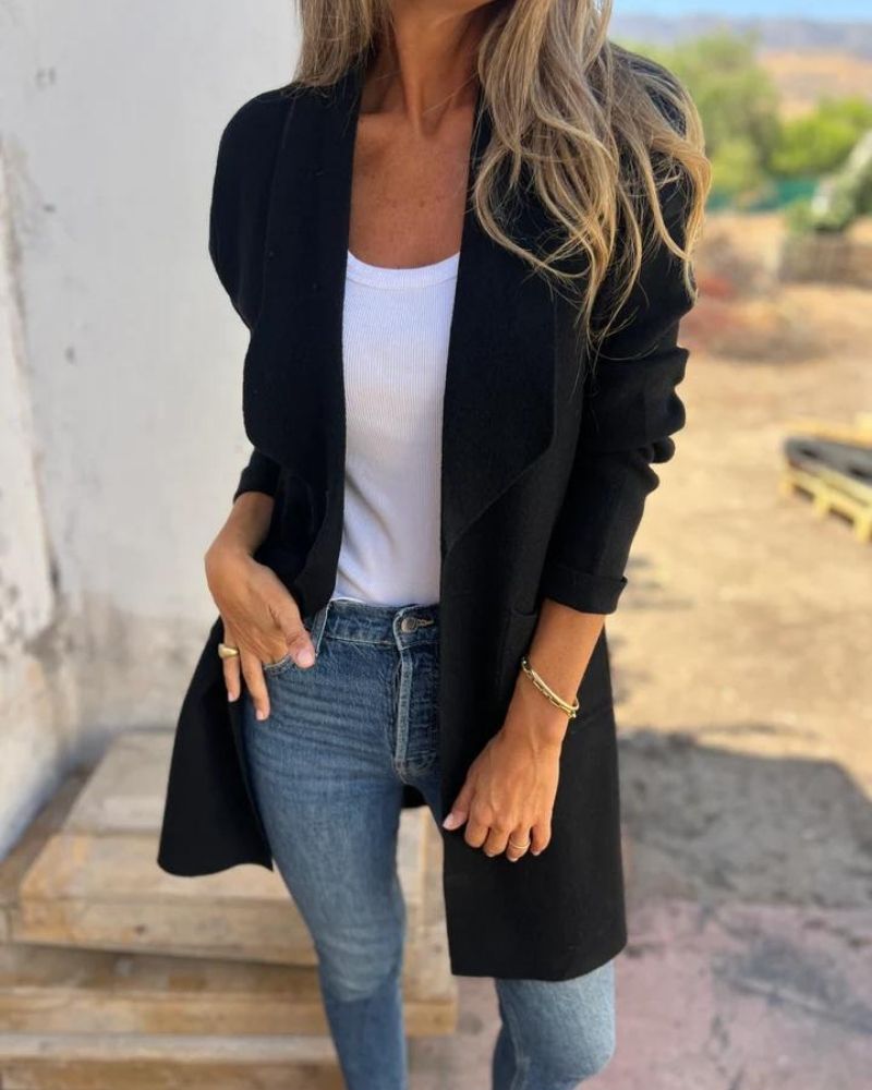 Damski kardigan elegancki na każdy dzień w kolorze Czarny