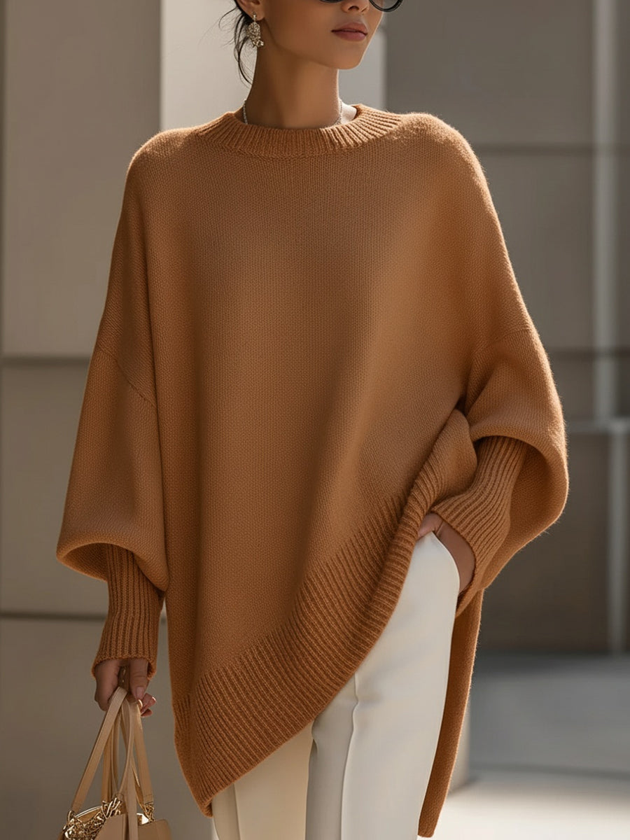 Damski Pullover Elegancki Minimalistyczny w kolorze Karamell