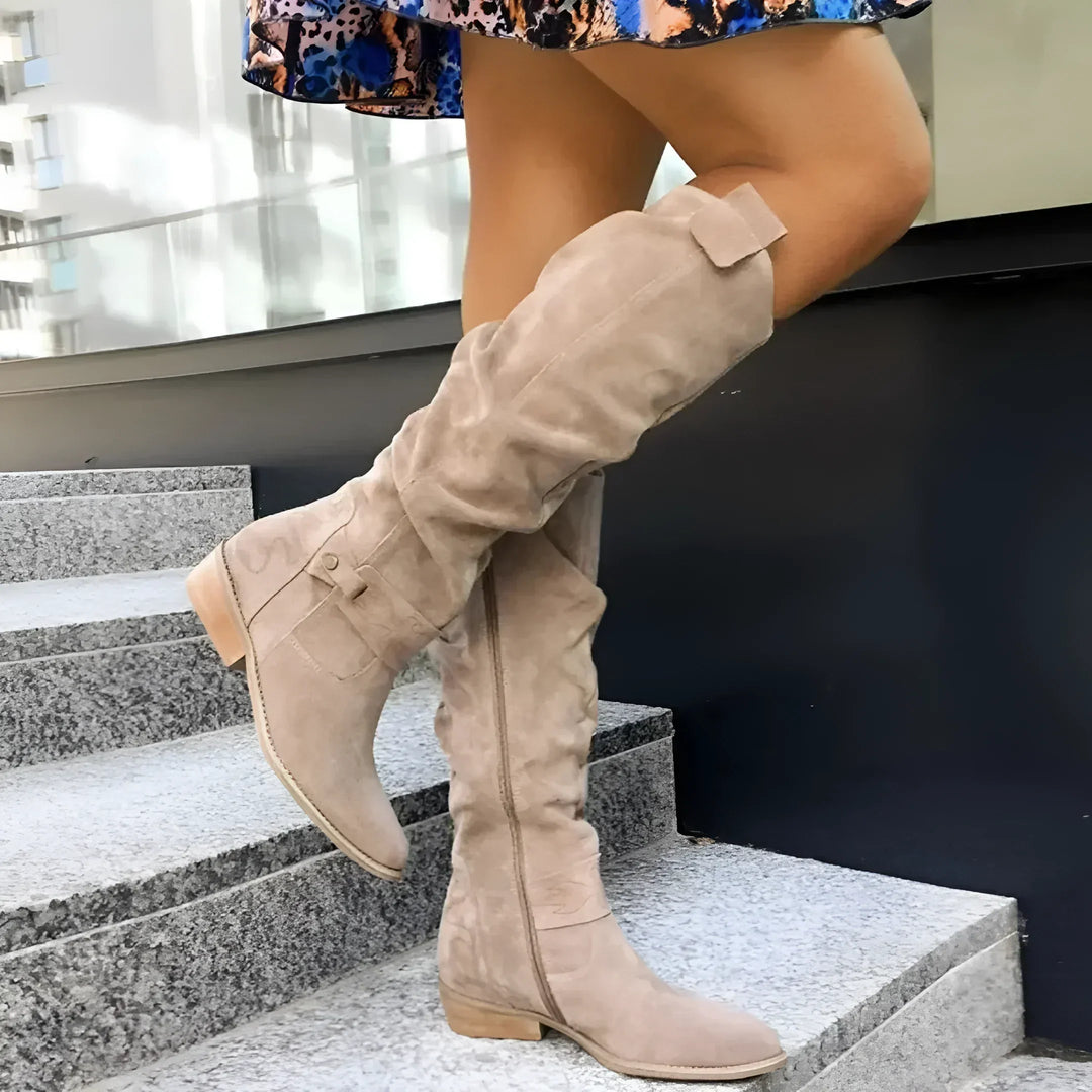 Damskie eleganckie skórzane buty na każdą okazję w kolorze Beżowy