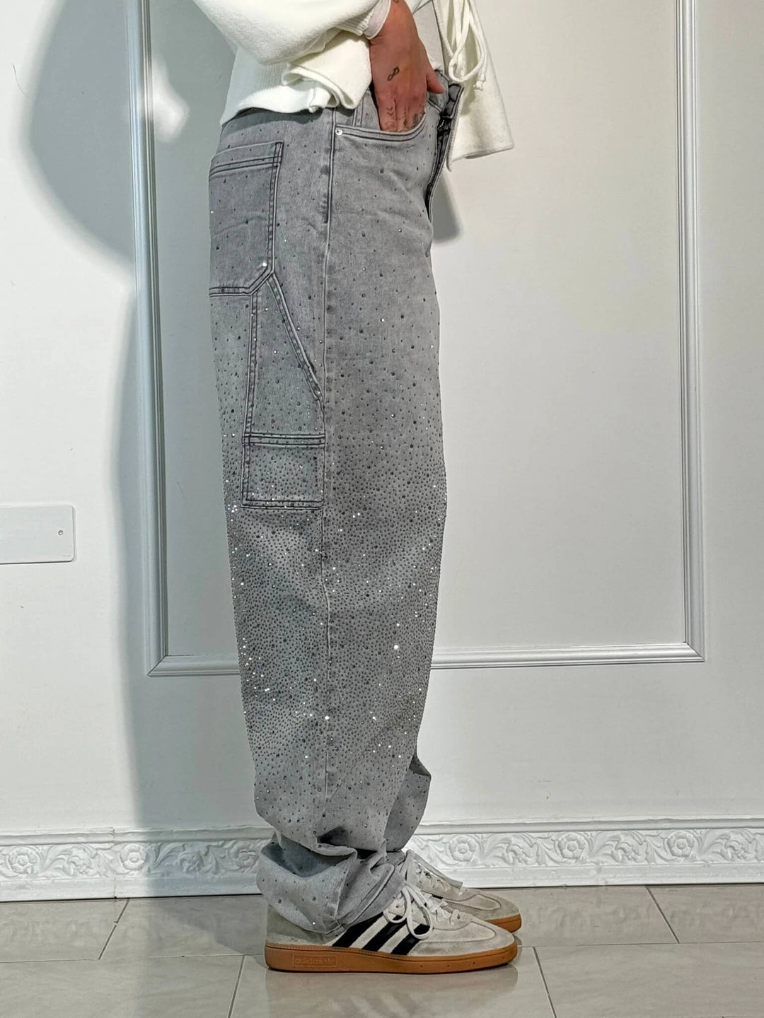 Damskie Jeansy Carpenter z Ozdobami (14)