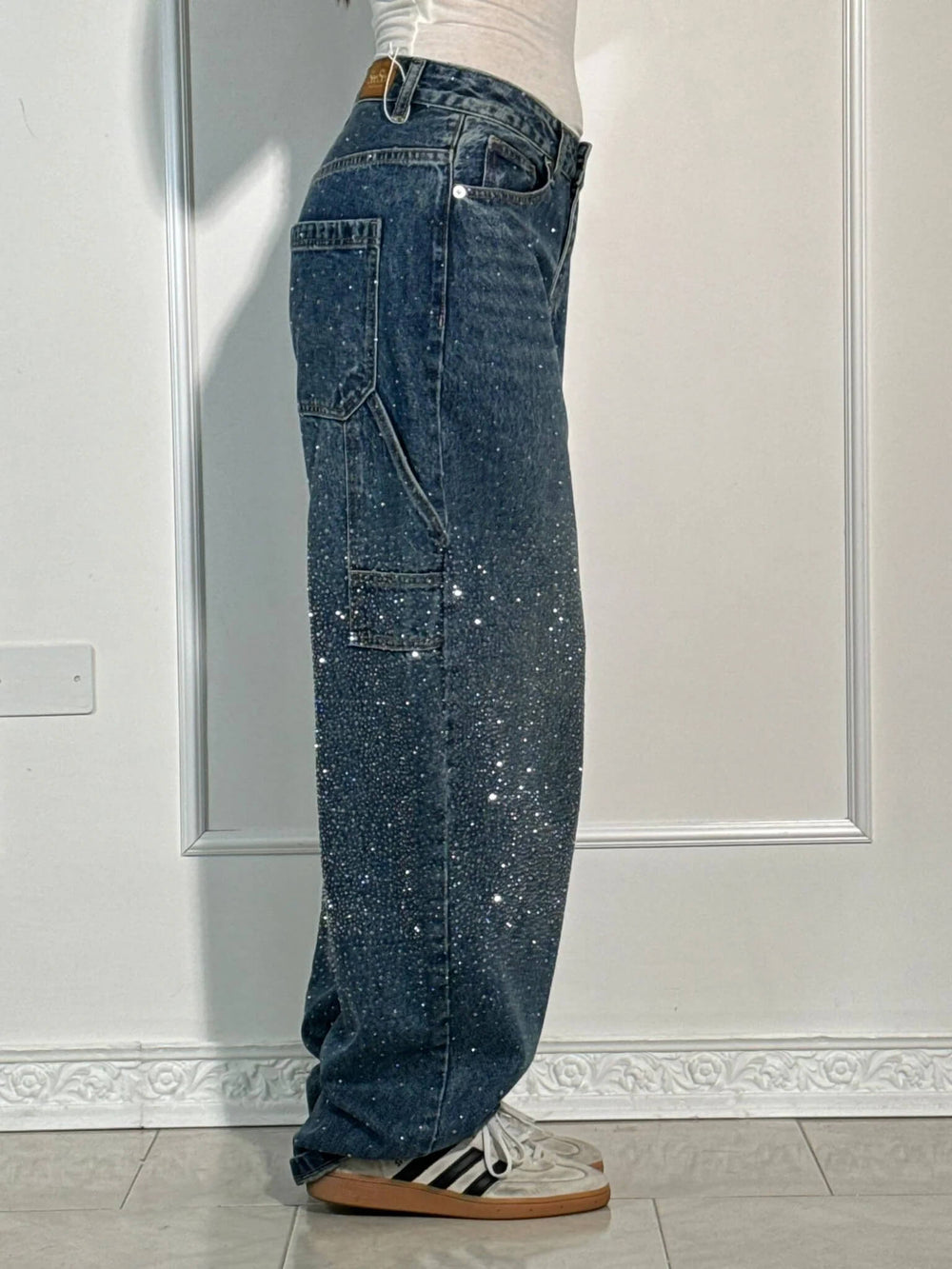 Damskie Jeansy Carpenter z Ozdobami (2)