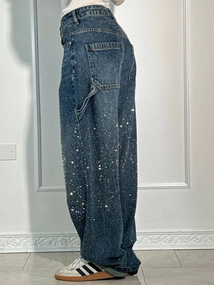 Damskie Jeansy Carpenter z Ozdobami (3)