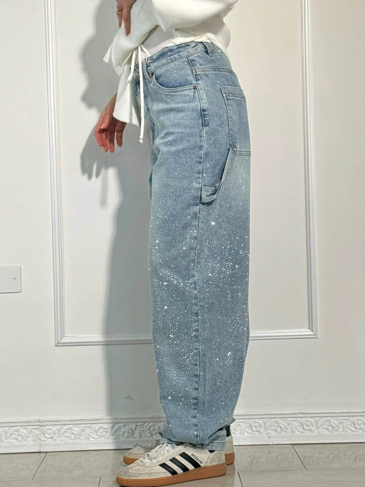 Damskie Jeansy Carpenter z Ozdobami (7)