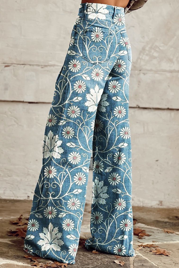 Damskie jeansy vintage w stylu boho (2)