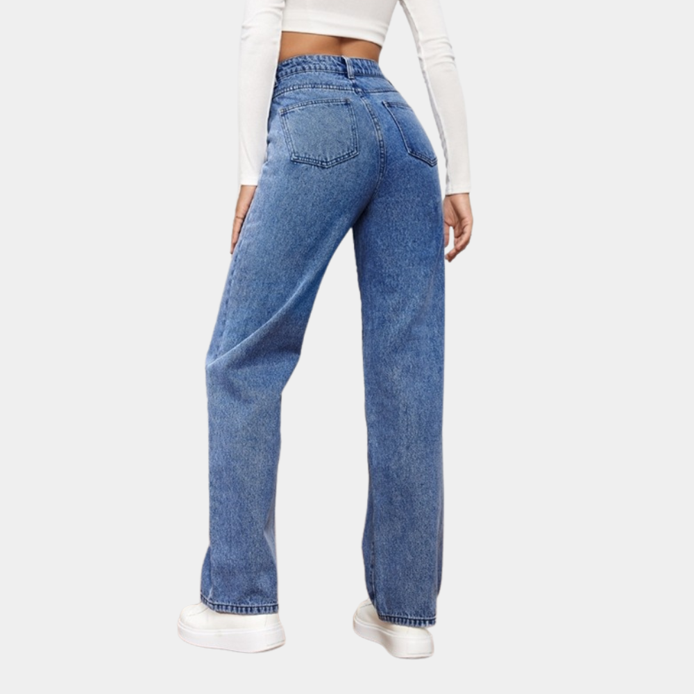 Damskie klasyczne jeans wysoki stan (2)