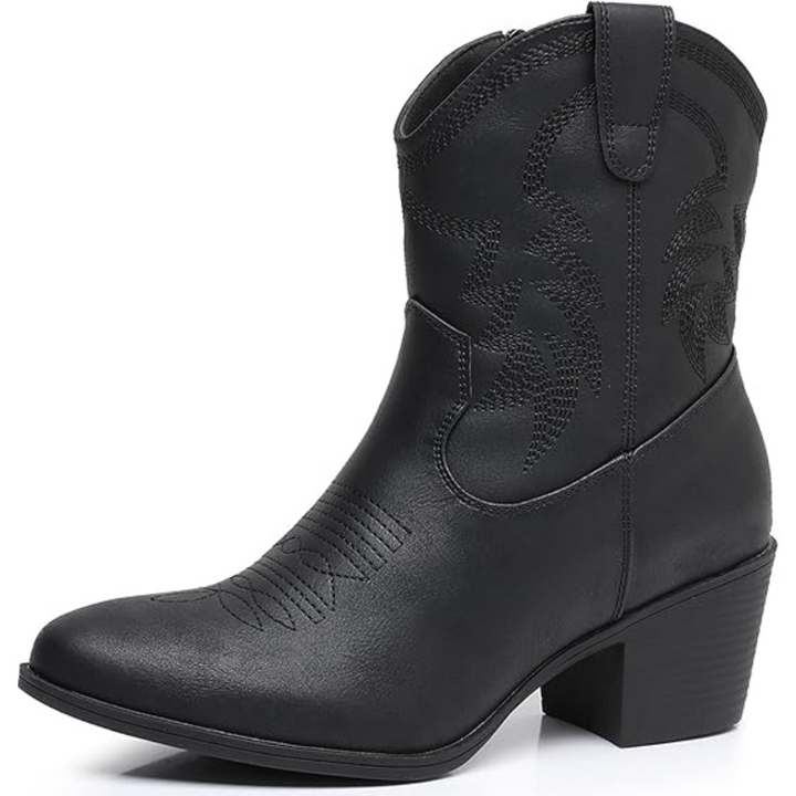 Damskie klasyczne półwysokie buty kowbojskie w kolorze Czarny