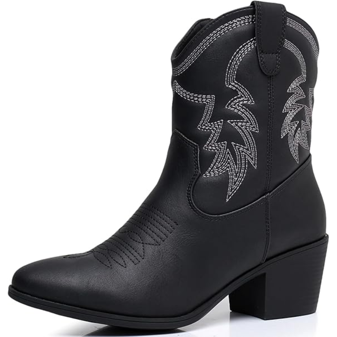 Damskie klasyczne półwysokie buty kowbojskie w kolorze Schwarz 1
