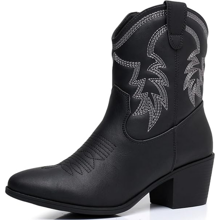 Damskie klasyczne półwysokie buty kowbojskie w kolorze Schwarz 1