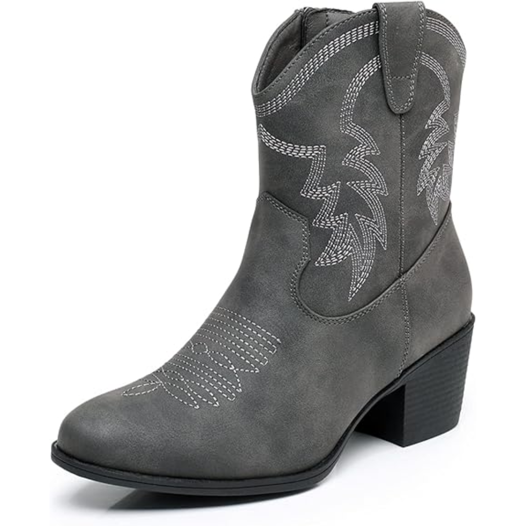 Damskie klasyczne półwysokie buty kowbojskie w kolorze Szary