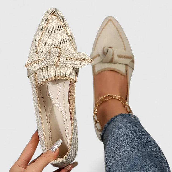 Damskie loafers spiczaste na lato w kolorze Beżowy