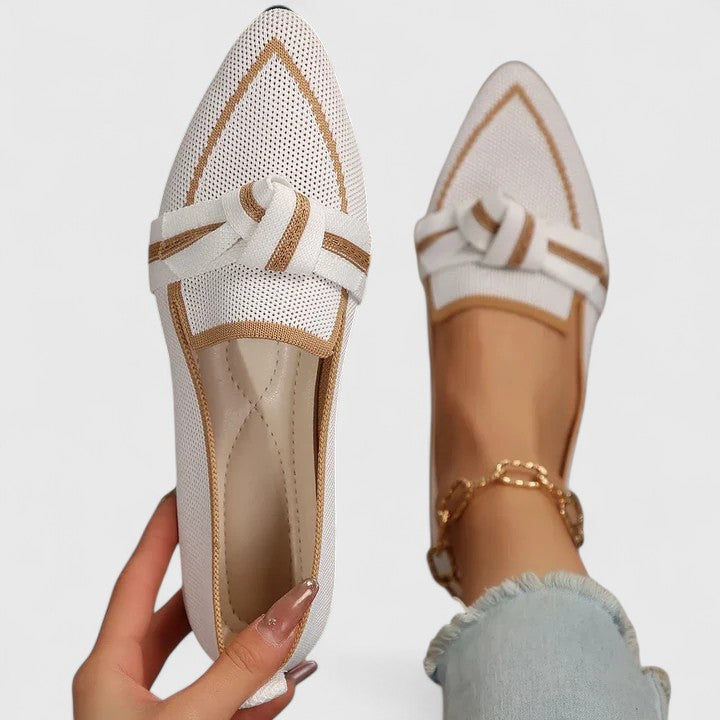 Damskie loafers spiczaste na lato w kolorze Biały