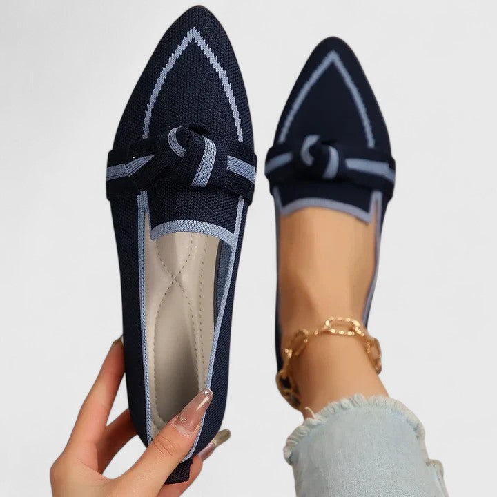 Damskie loafers spiczaste na lato w kolorze Ciemny Niebieski
