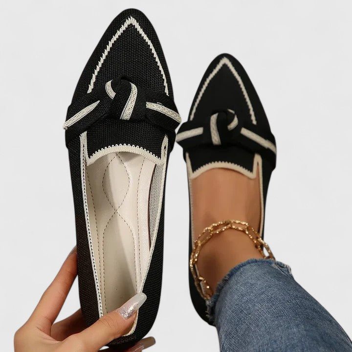 Damskie loafers spiczaste na lato w kolorze Czarny
