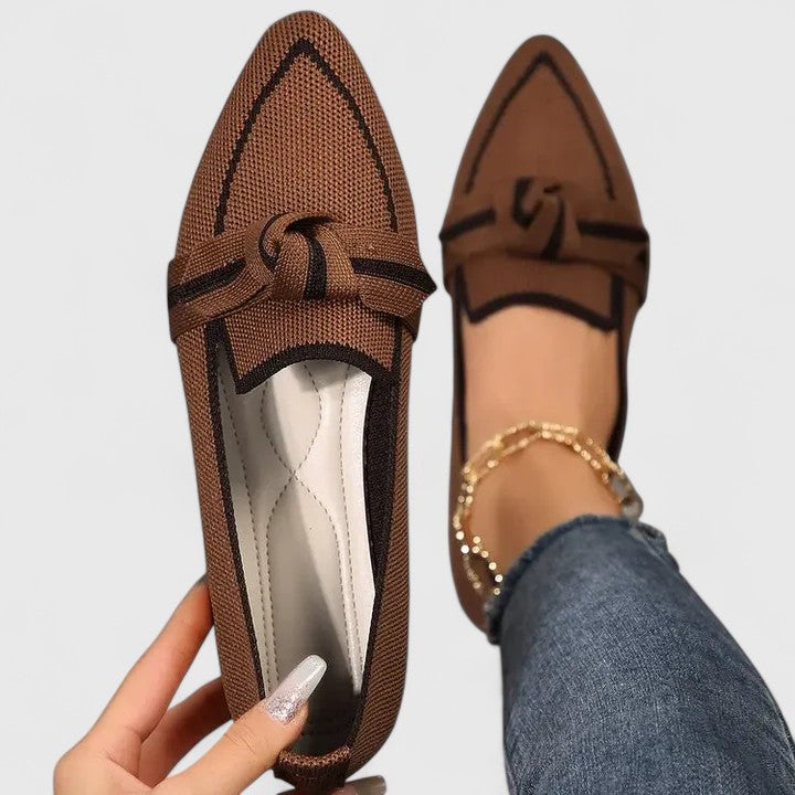 Damskie loafers spiczaste na lato w kolorze Khaki
