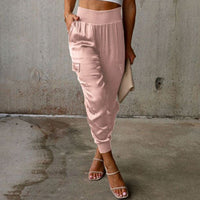 Dominique | Women's Satin Cargo Trousers for Autumn