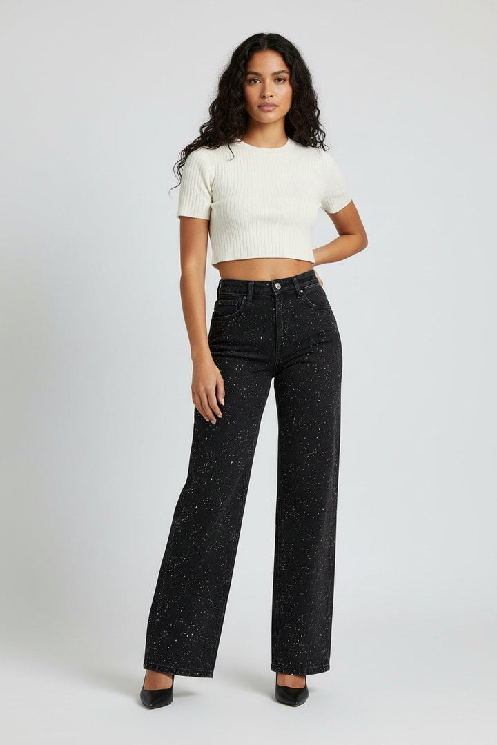 Denim Baggy Jeans for Women in Black