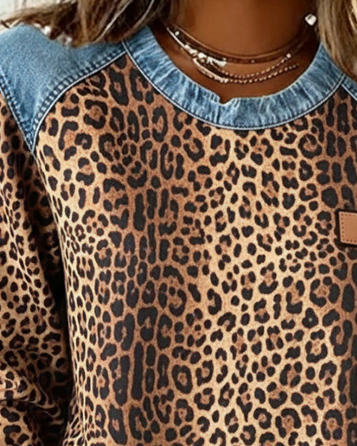 Elegancki damski leopardowy pullover (2)
