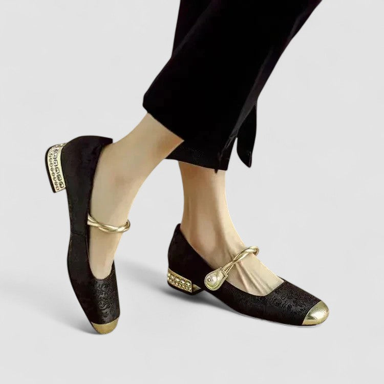 Eleganckie ortopedyczne Mary Jane buty w kolorze Czarny
