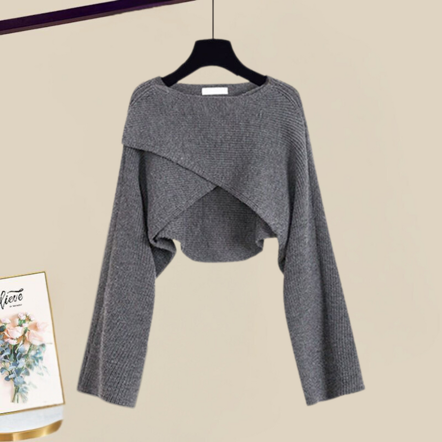Elegant Women's A-Line Jumper Dress in Grey 2