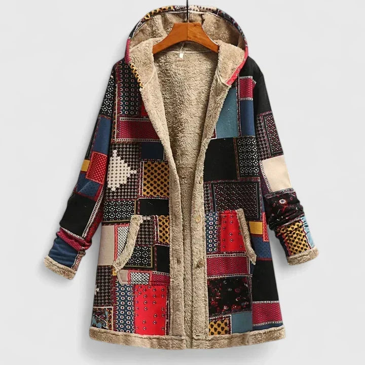 Elegant Women's Long Puffer Coat for Winter in Red